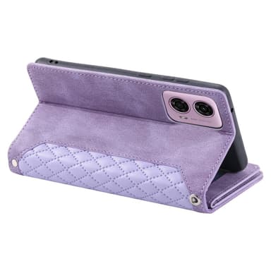 SKALO Motorola Moto E14 4G Big Wallet Quilted Flip Cover - Lilla