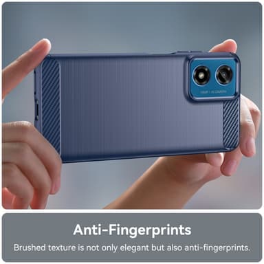SKALO Motorola Moto E14 4G Armor Carbon Stødsikker TPU-cover - Blå