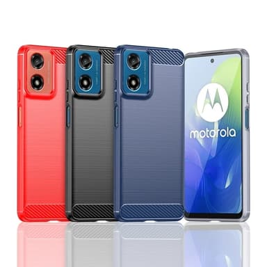 SKALO Motorola Moto E14 4G Armor Carbon Stødsikker TPU-cover - Blå