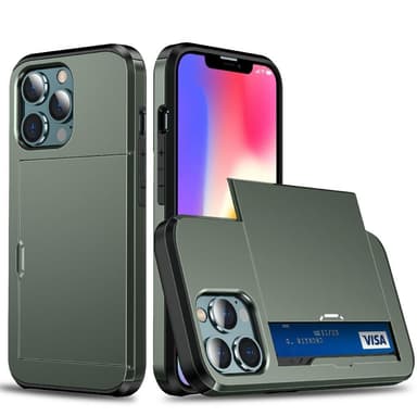 SKALO iPhone 13 Mini Armor Cover kortholder - Grøn