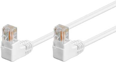 Goobay Netværkskabel CAT 5e vinklet 2x 90°, U/UTP, hvid, 10 m
