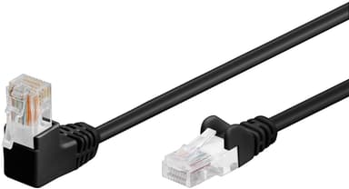 Goobay Netværkskabel CAT 5e vinklet 1x 90°, U/UTP, sort, 10 m