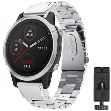 Rustfrit stål armbånd Garmin Fenix 7X - sølv