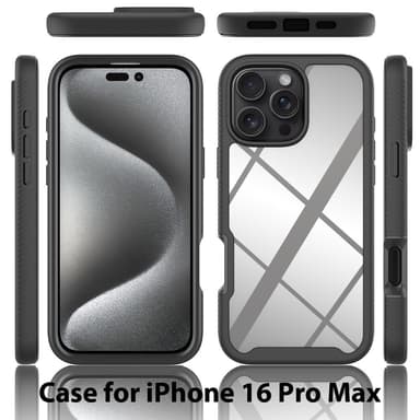 SKALO iPhone 16 Pro Max Stødsikker Clear Hybrid Cover - Lilla