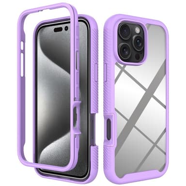 SKALO iPhone 16 Pro Max Stødsikker Clear Hybrid Cover - Lilla