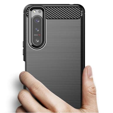 SKALO Sony Xperia 1 III Armor Carbon Stødsikker TPU-cover - Sort