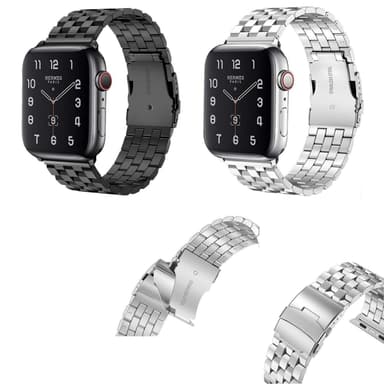 SKALO Firkantet metalarmbånd Apple Watch 38/40/41mm - Sort