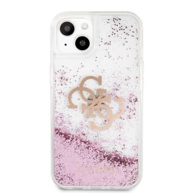 Guess iPhone 13 Mini Cover Liquid Glitter Lyserød