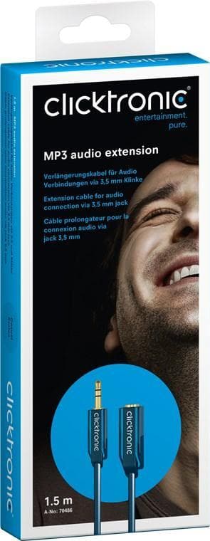 3,5 mm AUX-forlængerkabel, stereo