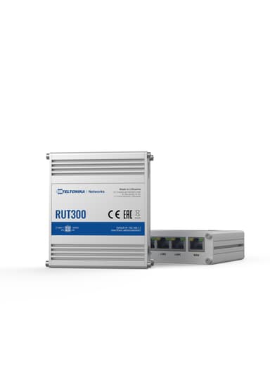 Teltonika RUT300 Ethernet Router Teltonika Industrial Ethernet Router RUT300 Ingen Wi-Fi, 10/100 Mbps Mbit/s, Ethernet LAN (RJ-45) porte 5, Mesh Support No, MU-MiMO Nej, 1xUSB A port til eksterne enheder