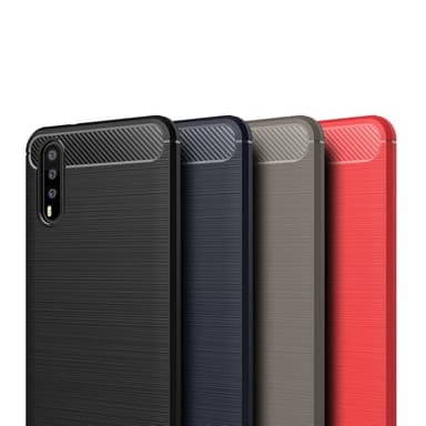 SKALO Huawei P20 Armor Carbon Stødsikker TPU-cover - Rød