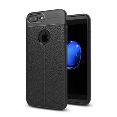 Lædermønstret silicone cover Apple iPhone 7 Plus  - sort