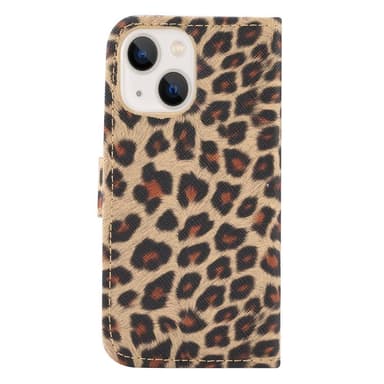 SKALO iPhone 13 Mini Leopardmønstret pungetui i PU-læder