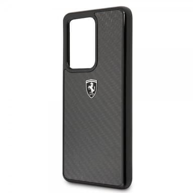 Ferrari Samsung Galaxy S20 Ultra Cover Kulfibertekstur Sort