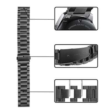 SKALO Link armbånd til Samsung Watch 3 45mm - Sort