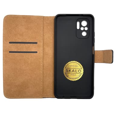 SKALO Xiaomi Redmi Note 10/10S Flip Cover m. Pung i Ægte Læder - Hvid