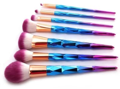 Professionelle, skånsomme makeup-pensler 7-pak, Diamond