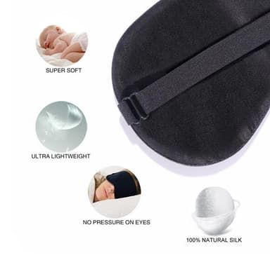 Sovemaske 100% silke Sort