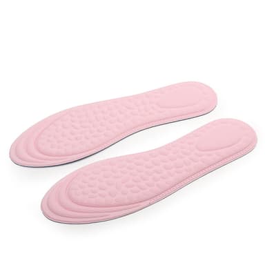 4D massage åndbar stødabsorberende sko indersål 1 par Lyserød