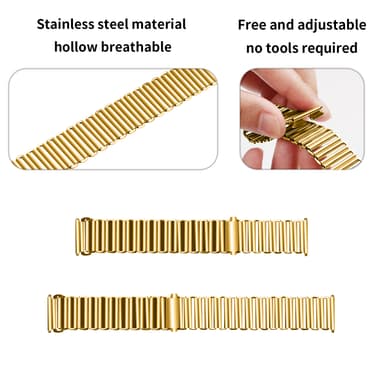 Urrem i rustfrit stål Guld 20 mm