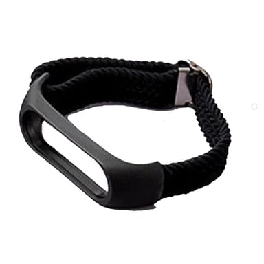 Urrem Nylon til Xiaomi Mi Band 3/4/5/6/7/NFC Sort