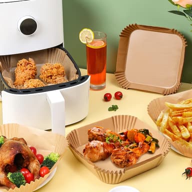Air Fryer engangspapir til frituregryder 20x20 cm 100-pak Natur