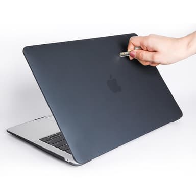 Laptop cover med tastatur cover og støvprop Sort