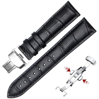 Universal erstatningsstrop med tryklås Sort 16 mm