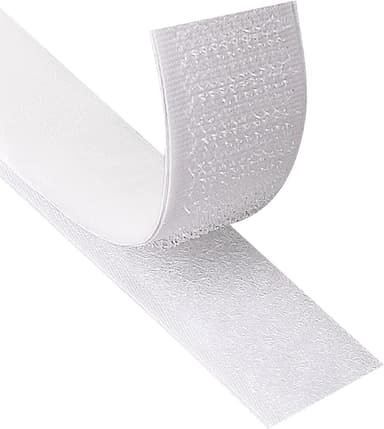 Velcro med selvklæbende tape Hvid 3 cm / 8 m