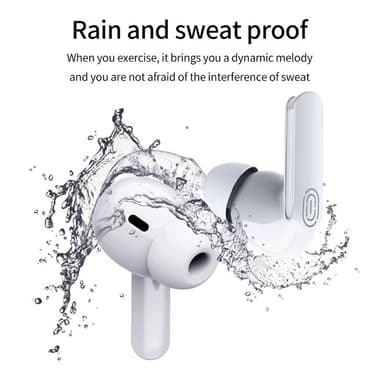 Trådløse høretelefoner Bluetooth 5.0 touch-kontrol IPX5 Hvid