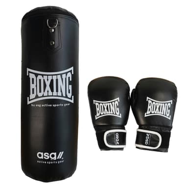 ASG Boksesæk+handsker 60 cm. 11 kg. - Hvid
