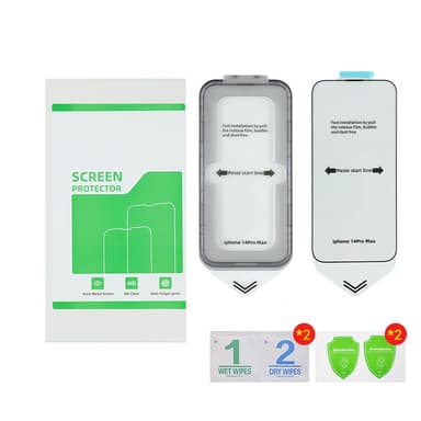 2 Pack HD skærmfilm eksplosionssikker støvtæt anti-ridse til iPhone Gennemsigtig  iPhone 14 Pro Max