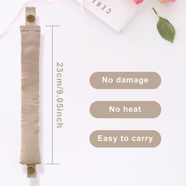 2-sæt Satin Heatless Hair Curler til at sove med om natten Grå