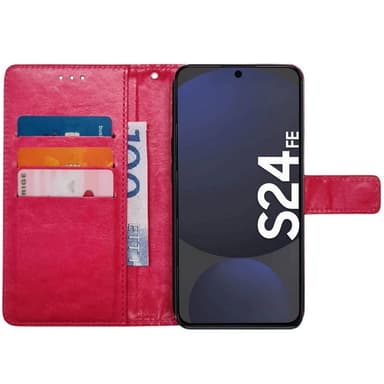 Wallet cover 3-kort Samsung Galaxy S24 FE - Lyserød