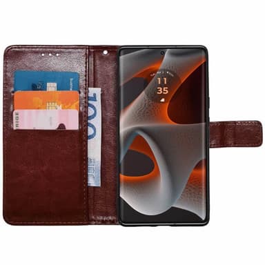 Wallet cover 3-kort Motorola Edge 50 Neo - Brun