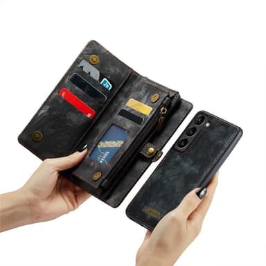 CaseMe mobilcover 008 8-kort Samsung Galaxy S24 FE - Sort/grå