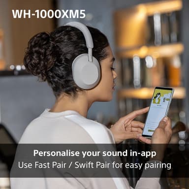 Sony WH-1000XM5 trådløse around-ear høretelefoner (hvid)