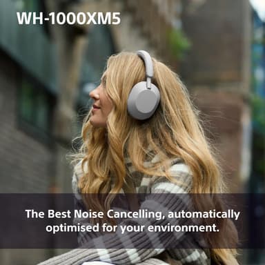 Sony WH-1000XM5 trådløse around-ear høretelefoner (hvid)