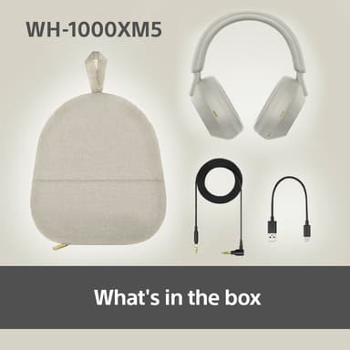 Sony WH-1000XM5 trådløse around-ear høretelefoner (hvid)