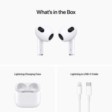 Apple AirPods 3rd gen (2022) trådløse høretelefoner med Lightning-etui