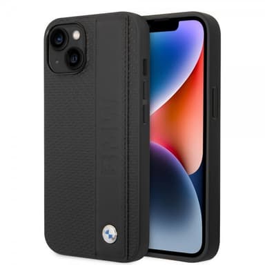 BMW iPhone 14 Plus Cover Big Logo Stripe Sort