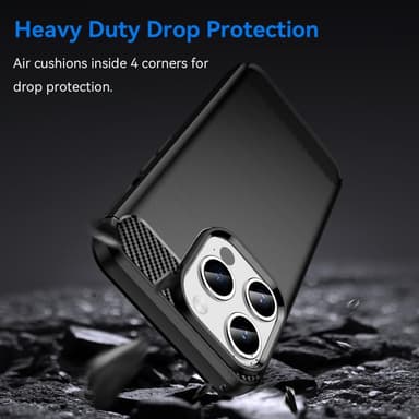 Kulfiber tekstur TPU-cover til iPhone 15 Pro Max