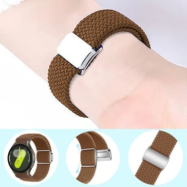 SKALO Flettet Tygarmbånd Samsung Watch 7 40mm/44mm - Mørkegrøn