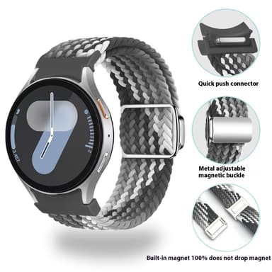 SKALO Flettet Tygarmbånd Samsung Watch 7 40mm/44mm - Mørkegrøn