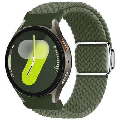 SKALO Flettet Tygarmbånd Samsung Watch 7 40mm/44mm - Mørkegrøn