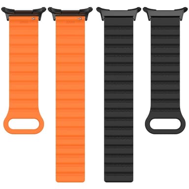 SKALO TPU Magnetarmbånd Samsung Watch Ultra 47mm - Sort-Orange