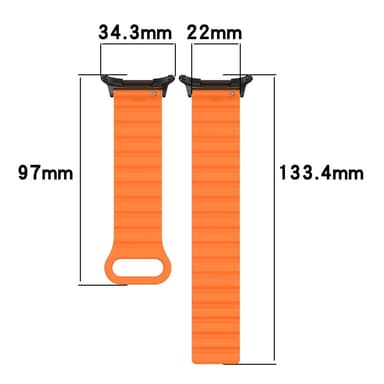 SKALO TPU Magnetarmbånd Samsung Watch Ultra 47mm - Sort-Orange
