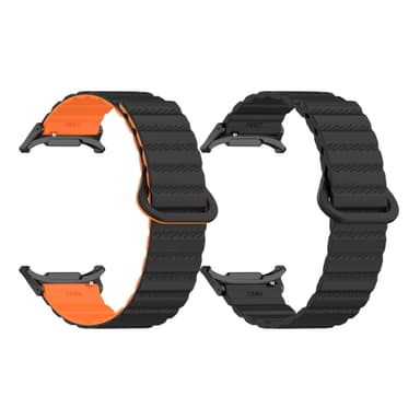 SKALO TPU Magnetarmbånd Samsung Watch Ultra 47mm - Sort-Orange