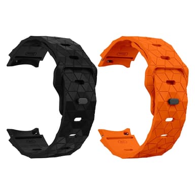 SKALO Hexagon Silikonerem Samsung Watch 7 40mm/44mm - Orange