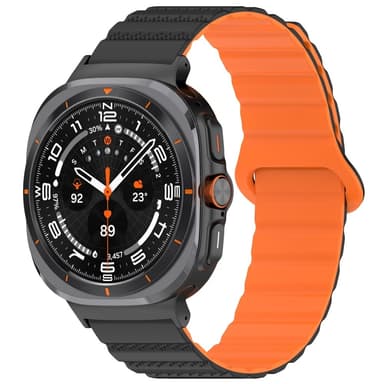 SKALO TPU Magnetarmbånd Samsung Watch Ultra 47mm - Sort-Orange